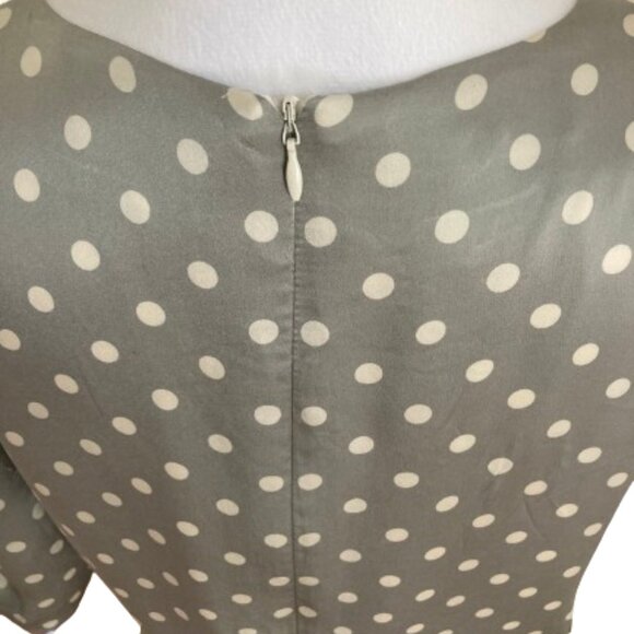 Escada by Margaretha Ley Dress Vintage Silk Midi Faux Wrap Polka Dots sz 42 - Picture 7 of 14